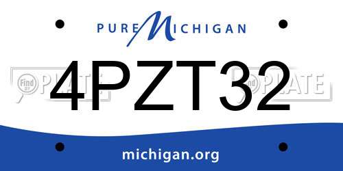 4PZT32 Michigan License Plate