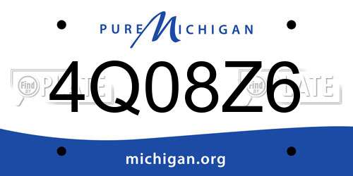 4Q08Z6 Michigan License Plate