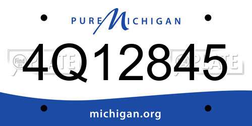4Q12845 Michigan License Plate