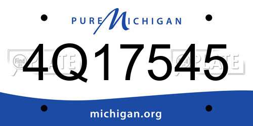 4Q17545 Michigan License Plate
