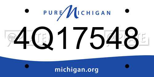 4Q17548 Michigan License Plate