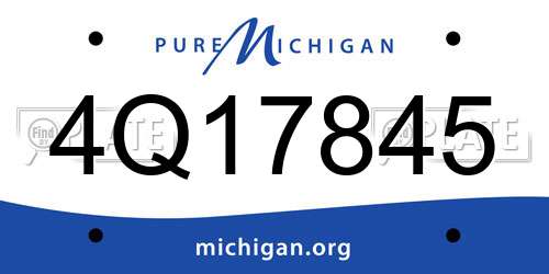 4Q17845 Michigan License Plate