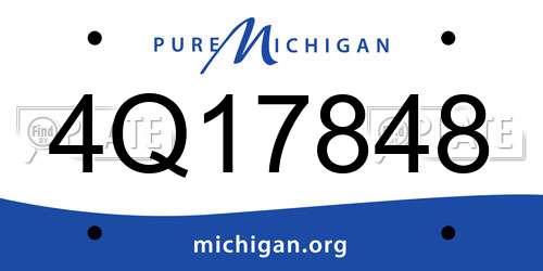 4Q17848 Michigan License Plate