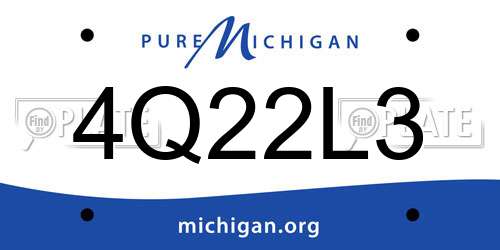 4Q22L3 Michigan License Plate