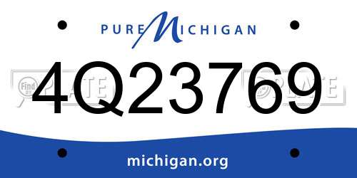 4Q23769 Michigan License Plate