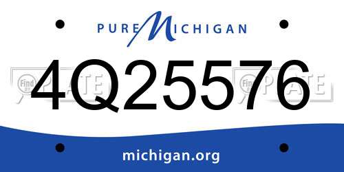 4Q25576 Michigan License Plate