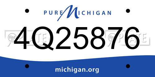 4Q25876 Michigan License Plate