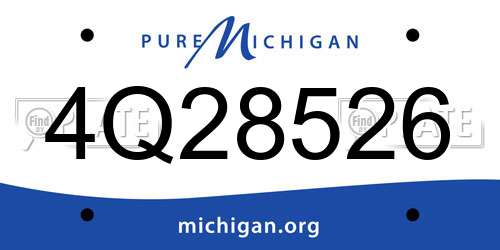 4Q28526 Michigan License Plate