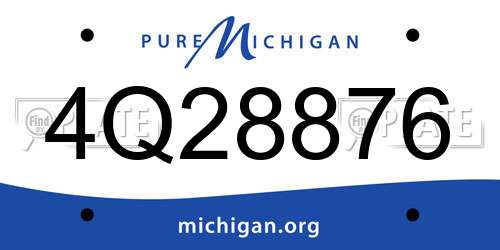 4Q28876 Michigan License Plate