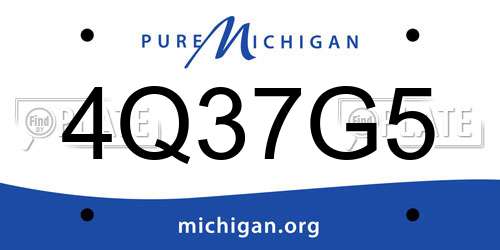 4Q37G5 Michigan License Plate