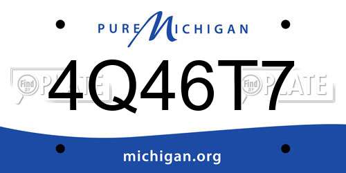 4Q46T7 Michigan License Plate