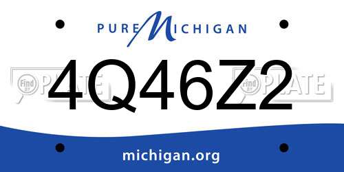 4Q46Z2 Michigan License Plate
