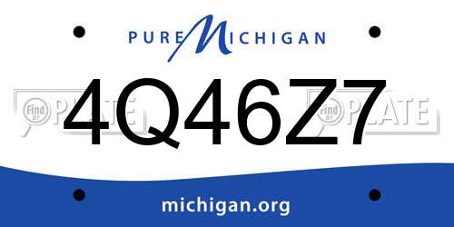 4Q46Z7 Michigan License Plate