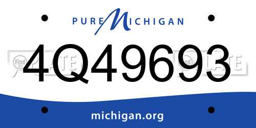 4Q49693 Michigan License Plate