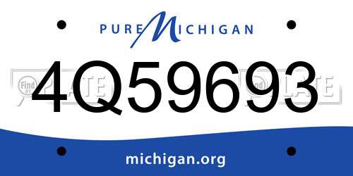 4Q59693 Michigan License Plate