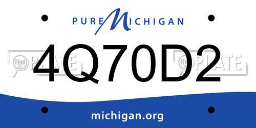 4Q70D2 Michigan License Plate