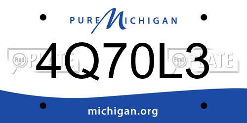 4Q70L3 Michigan License Plate