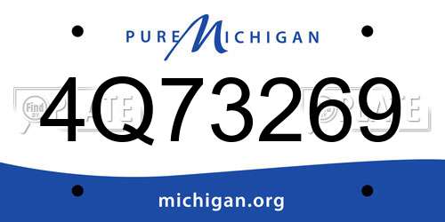 4Q73269 Michigan License Plate