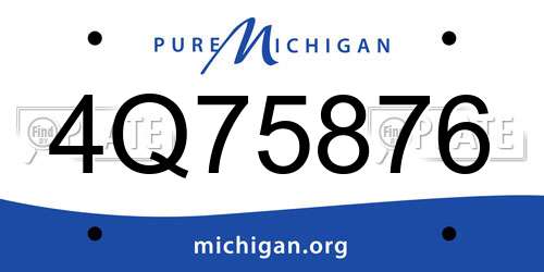 4Q75876 Michigan License Plate
