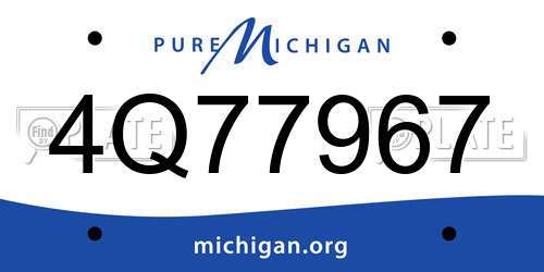 4Q77967 Michigan License Plate
