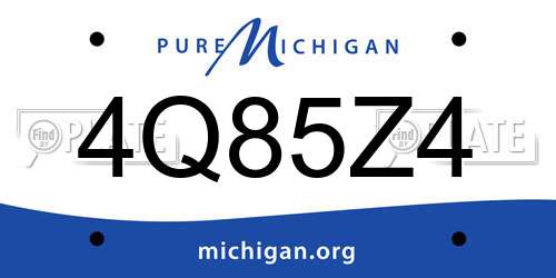 4Q85Z4 Michigan License Plate