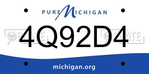 4Q92D4 Michigan License Plate