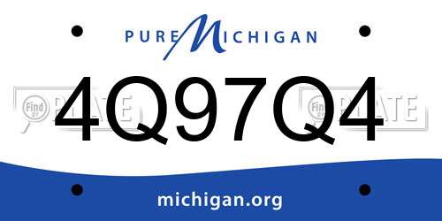 4Q97Q4 Michigan License Plate