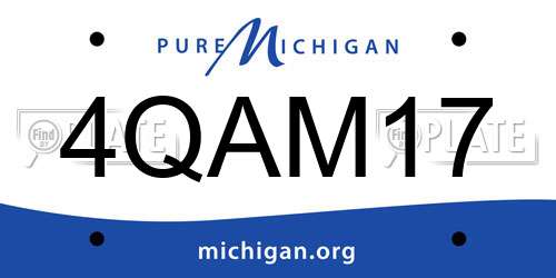 4QAM17 Michigan License Plate