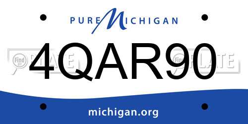 4QAR90 Michigan License Plate