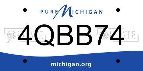 4QBB74 Michigan License Plate