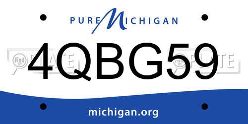 4QBG59 Michigan License Plate