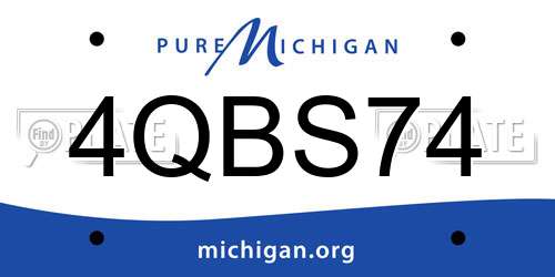 4QBS74 Michigan License Plate
