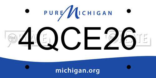 4QCE26 Michigan License Plate