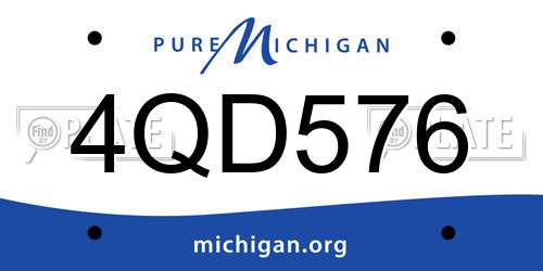 4QD576 Michigan License Plate
