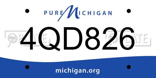 4QD826 Michigan License Plate