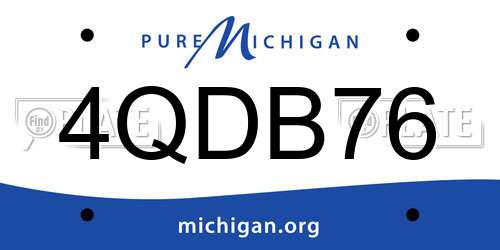 4QDB76 Michigan License Plate