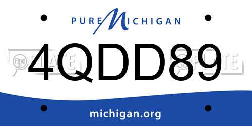 4QDD89 Michigan License Plate