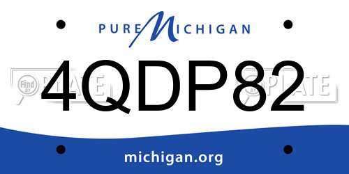 4QDP82 Michigan License Plate