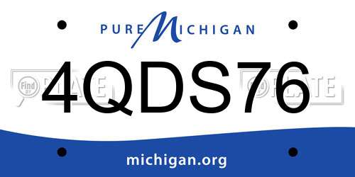 4QDS76 Michigan License Plate