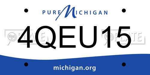 4QEU15 Michigan License Plate