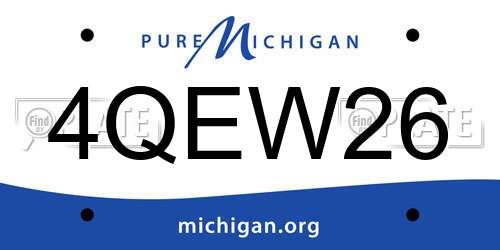 4QEW26 Michigan License Plate