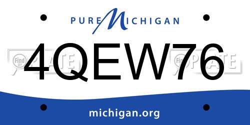 4QEW76 Michigan License Plate