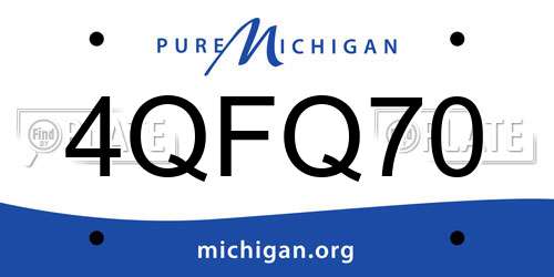 4QFQ70 Michigan License Plate