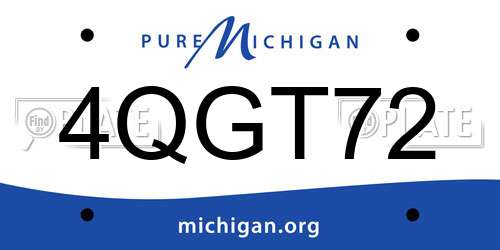 4QGT72 Michigan License Plate