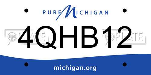 4QHB12 Michigan License Plate