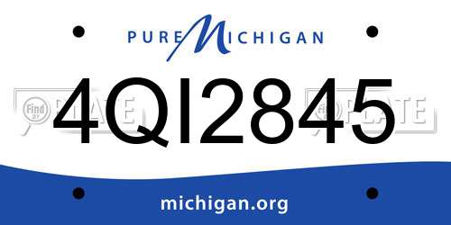 4QI2845 Michigan License Plate