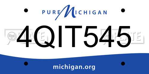 4QIT545 Michigan License Plate
