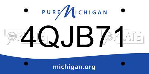 4QJB71 Michigan License Plate