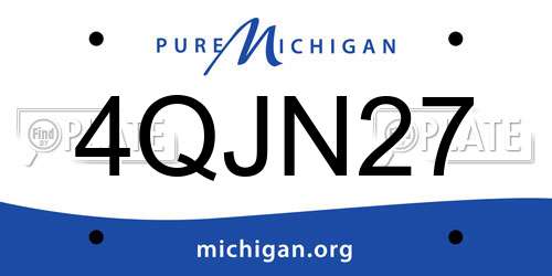 4QJN27 Michigan License Plate