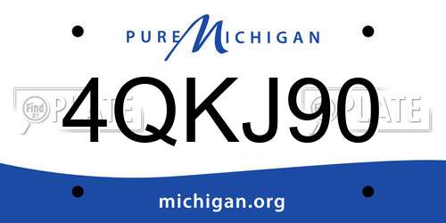 4QKJ90 Michigan License Plate